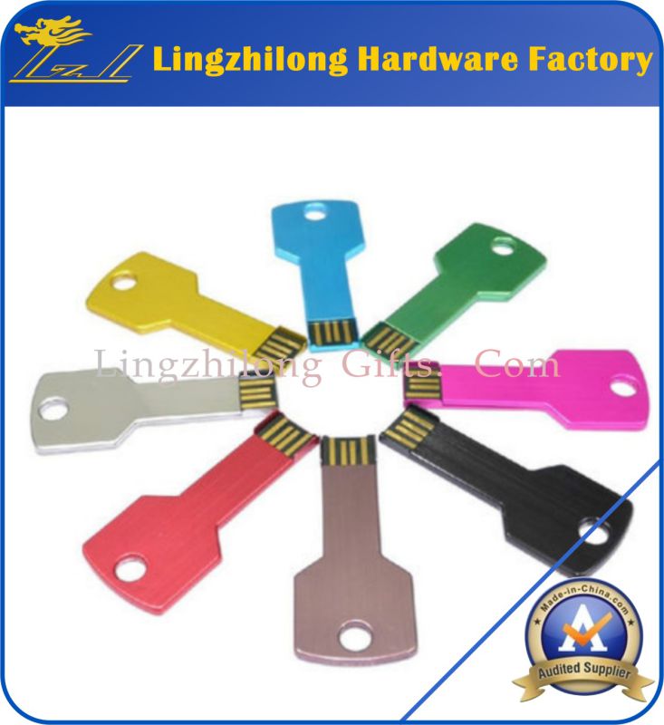 Colorful Metal Key Shape Flash Driver USB