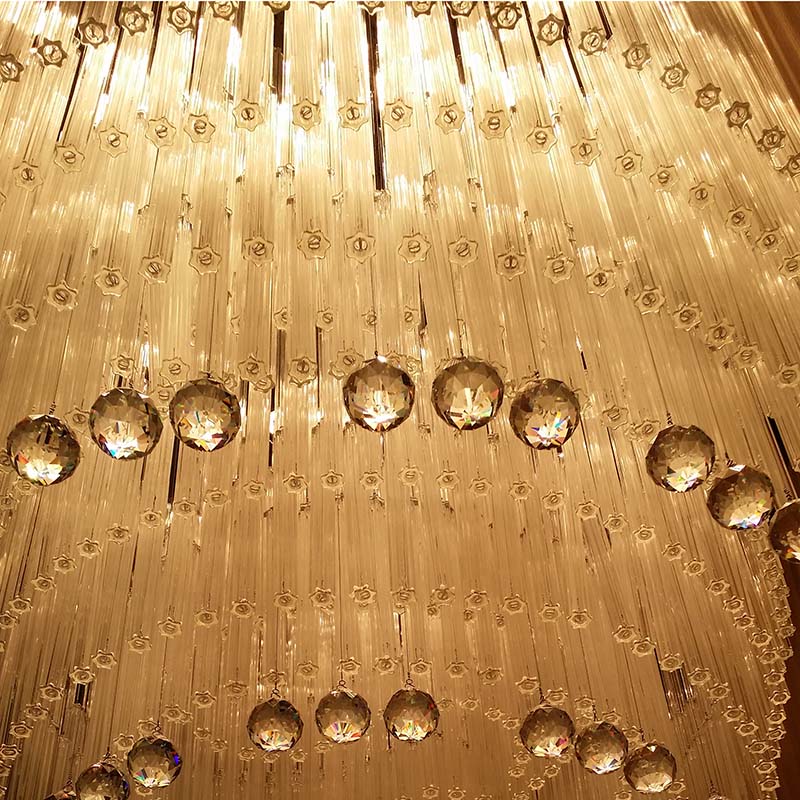 Hotel Lobby Large Wave Shapes Luxury K9 Crystal Chandelier