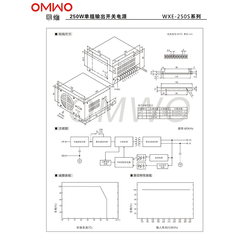 Wxe-250s-5 Single Output Switching Power Supply