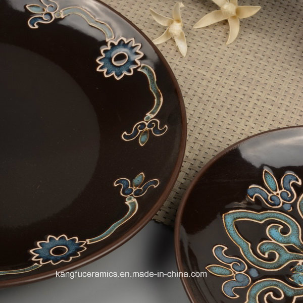 Fancy Design Glazed Ceramic Tableware Set