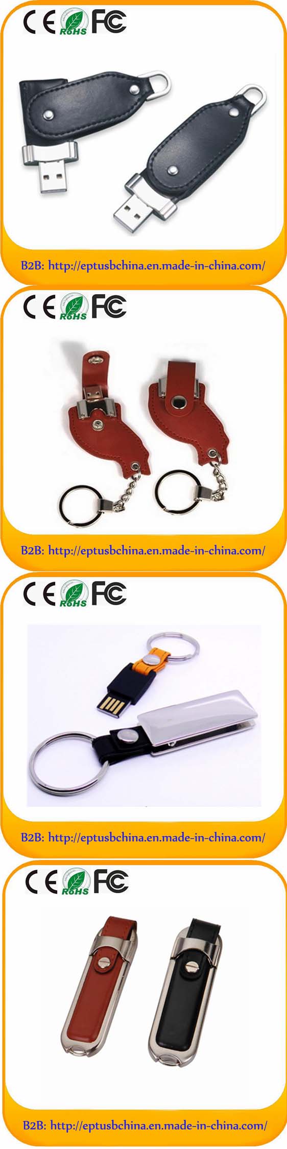 New Leather Memory Disk Pendrive USB Flash Pen Drive (EL027)