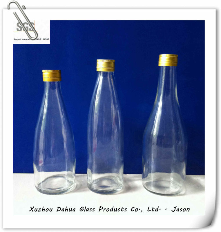 200ml Clear Round Shape Glass Juice Bottle with Screw Cap