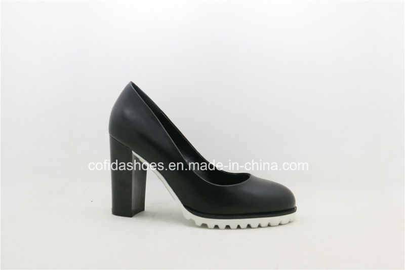 Latest Comfort Chunky High Heels Women Court Shoe