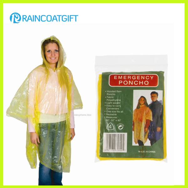 Cheap PE Rain Poncho Adult Rain Poncho Rpe-001