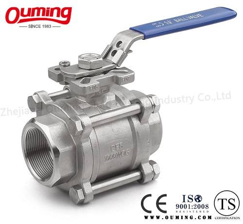 3PC Stainless Steel Thread Ball Valve with Handle