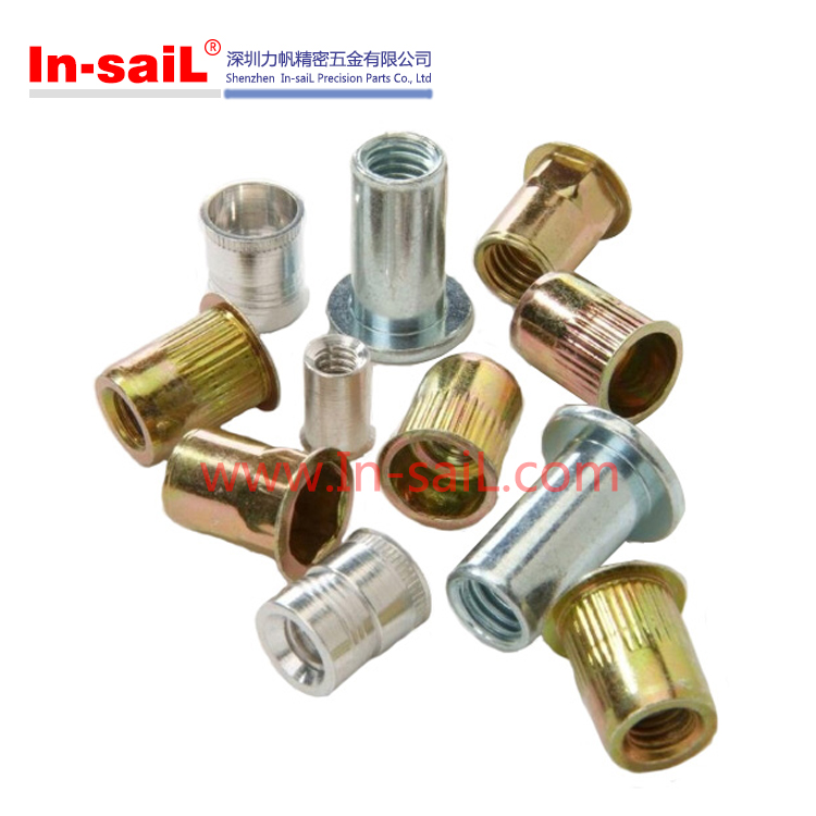 Flat Flange Head Brass Customized Knurled Body Blind Rivet Nut