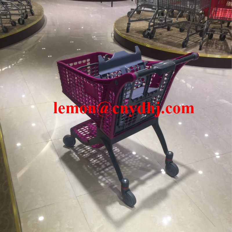 New Style Supermarket Shopping Plastic Trolley Cart