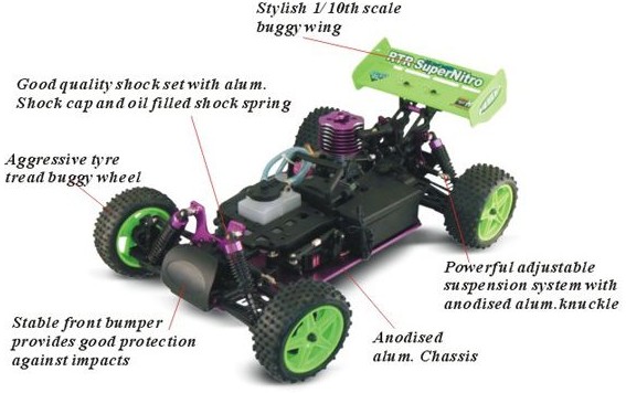 1/10 Scale 3CH Petrol RC Car Wholesale RC Car