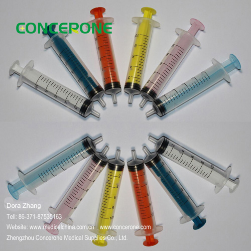 Reusable Colored Syringe with Flat Tip Needle 5ml