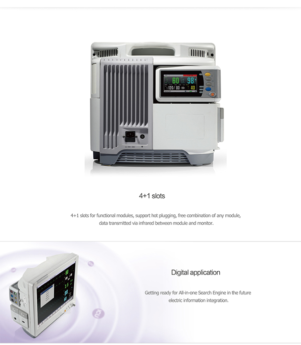 17 Inch Modular Multi-Parameter Patient Monitor, ECG EKG Monitor, Touch Screen Handheld Vital Signs 12-Leads ECG Monitor, IBP Monitor (SC-C90)