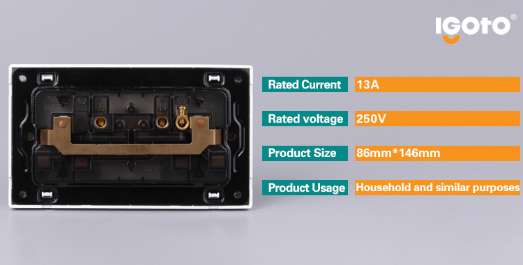 Igoto Double 13A 250V Switched Socket 146 Type