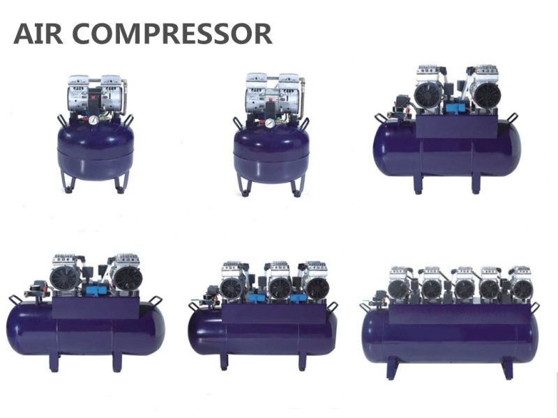 One Driving Four Ce Approved Silent Oil Free Dental Air Compressor