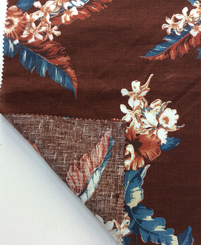 100% Linen Flower Printed Fabric for Garment/ Home Textiles