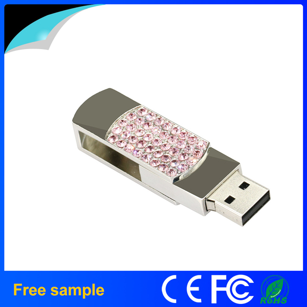 China Supplier Promotional Gift Crystal Metal USB Pen Drive 4GB 8GB