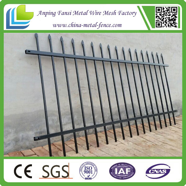 Black Powder Coated Ornamental Iron Picket Fence for America