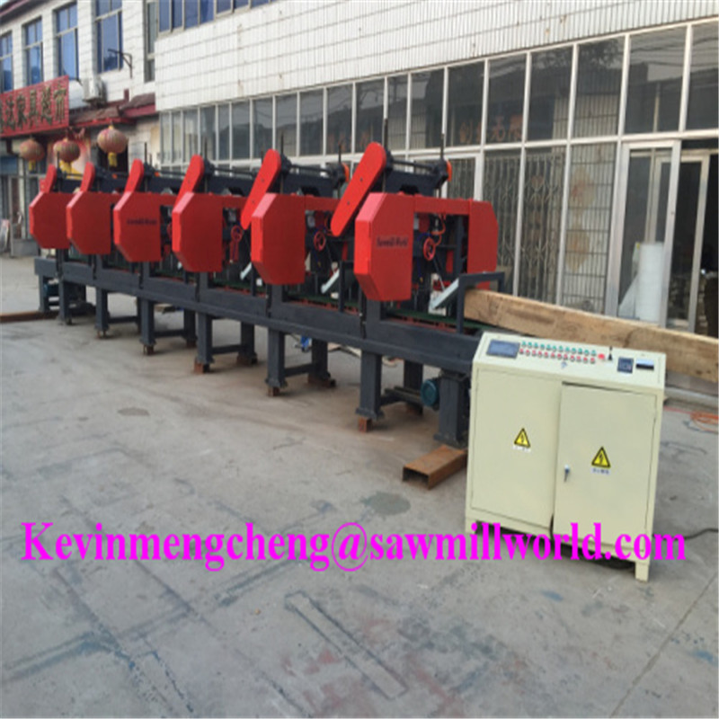 6 Heads Band Sawmill Wood Band Saw Horizontal Sawing Machine