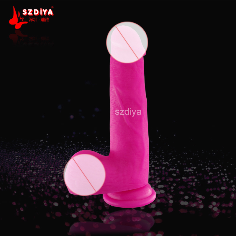 Wholesales Soft Silicone Artificial Penis Sex Toys with Balls (DYAST421B)