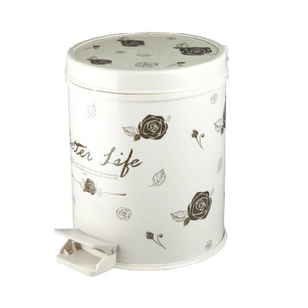 Modern Simplicity Plastic Printing Foot Pedal Dustbin (FF-5303)