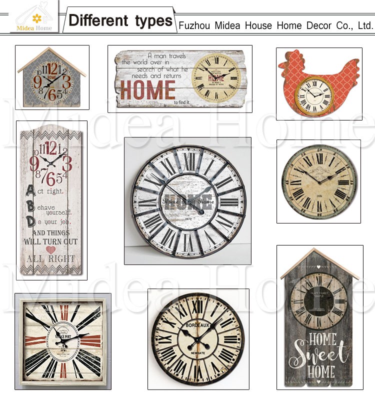 Customization Wooden Clock Home Decoration