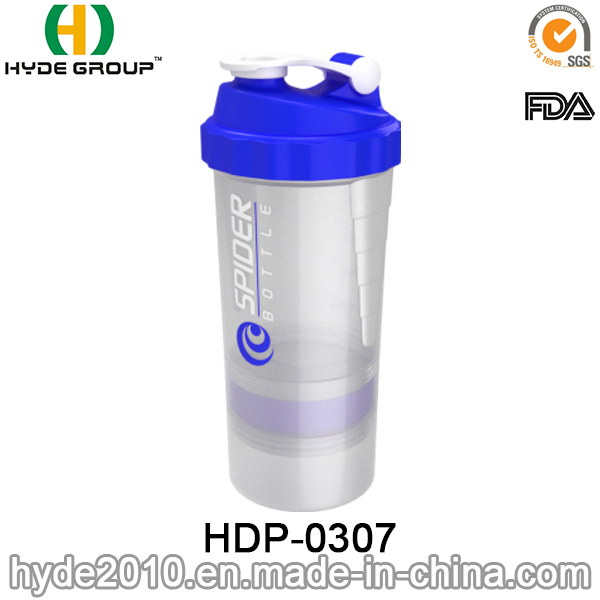 500ml BPA Free Protein Shaker Bottle, Plastic Powder Shaker Bottle (HDP-0307)