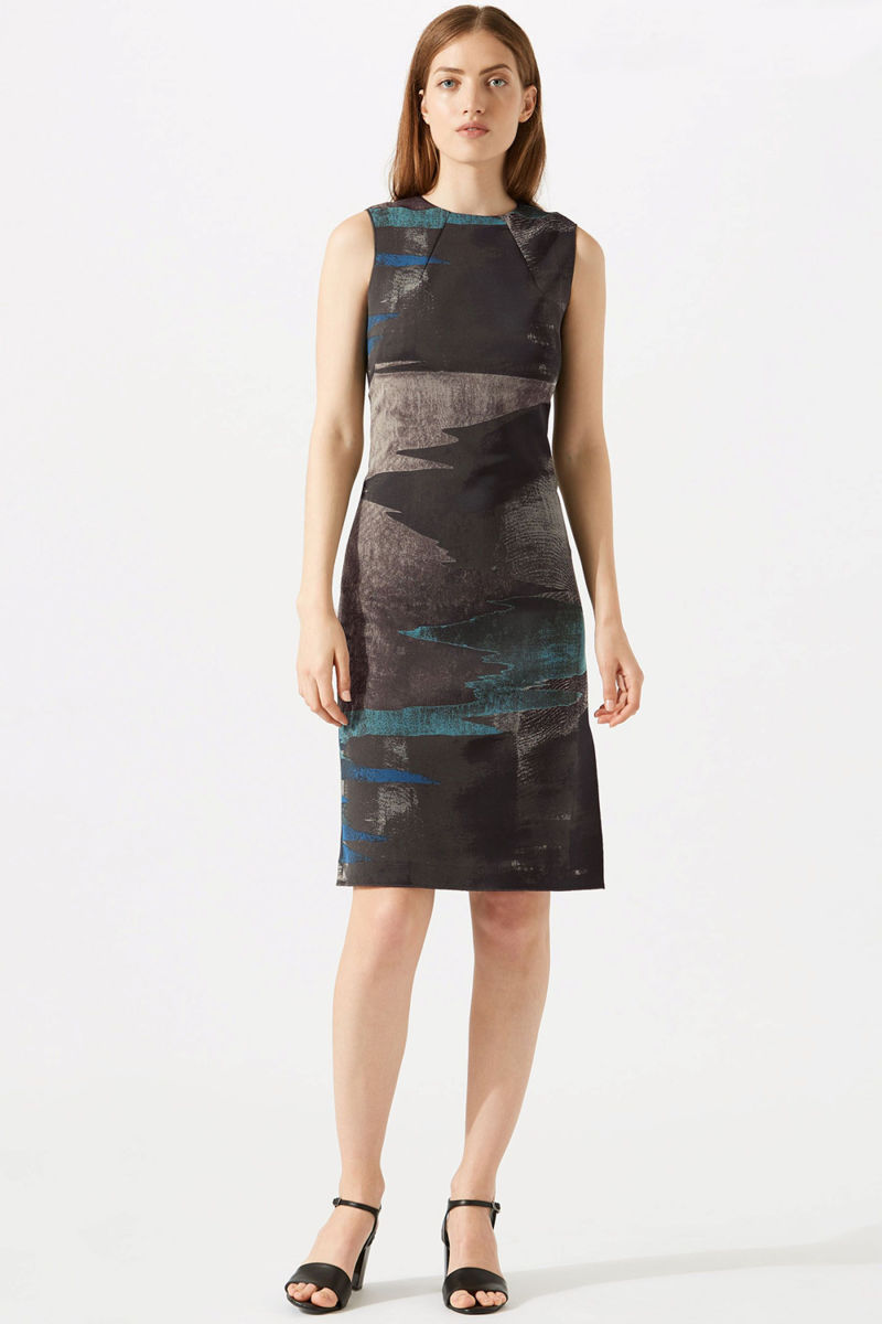 Jigsaw Blue Ocean Tide Jacquard Dress