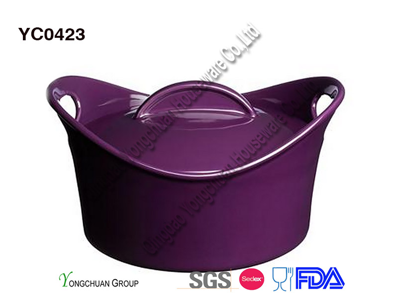 Stoneware Oven Safe Casserole with Handle