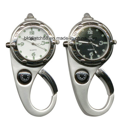 Man Belt Loop Carabiner Clip on Watch Compass