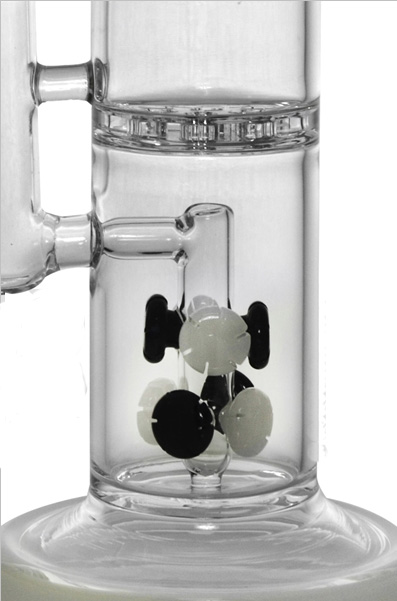 Splash Guard Glass Smoking Water Pipe with Heart Honeycomb (ES-GB-454)