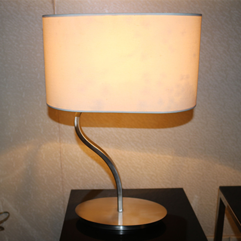 S Shape Stainless Steel Bedside Table Lamp for Hotel Project