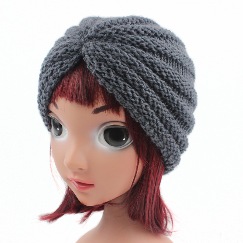 Children Kids Knitted Hat Cross Crochet Turban Bonnet Dome Winter India Cap Warm Hat (HW630)