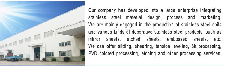 201 Stainless Steel Ket010 Etched Sheet for Decoration Materials