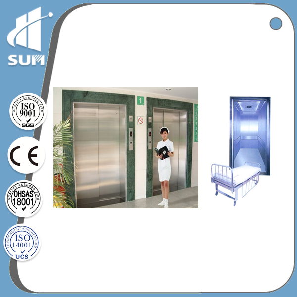 Speed 1.75m/S Hairline Stainless Steel Bed Elevator