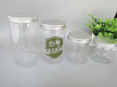 Plastic Wide Mouth Jar for Candy Packaging (aluminum screw lid)