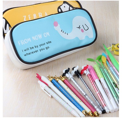 Promotional Leather Creative High-Capacity Pen Bag. Pencil Bags for Students