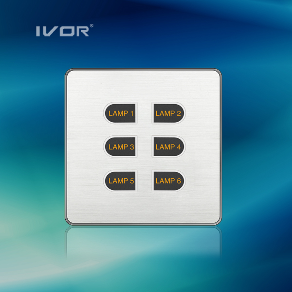 1-6 Gangs Light Switch LED Light Switch Touch Panel Aluminum Alloy Material (ID-ST1000K-CAN)