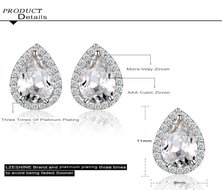 Women Teardrop Crystal Bridal Wedding Jewelry Sets (CST0039)