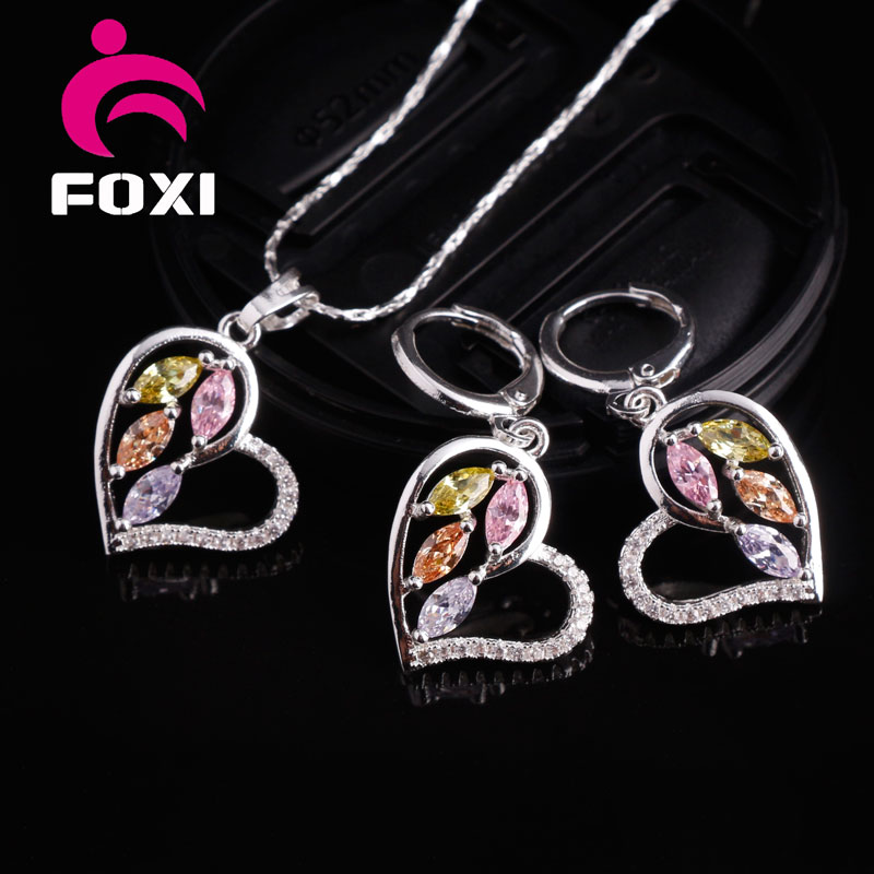 Wholesale Zircon Jewelry Heart Shape Design Fashion Jewelry Sets