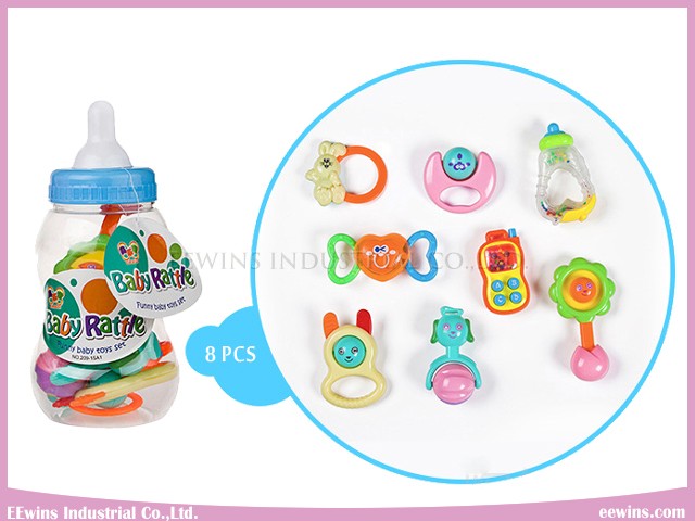 Baby Rattles Toys in Cute Bottle (8PCS)