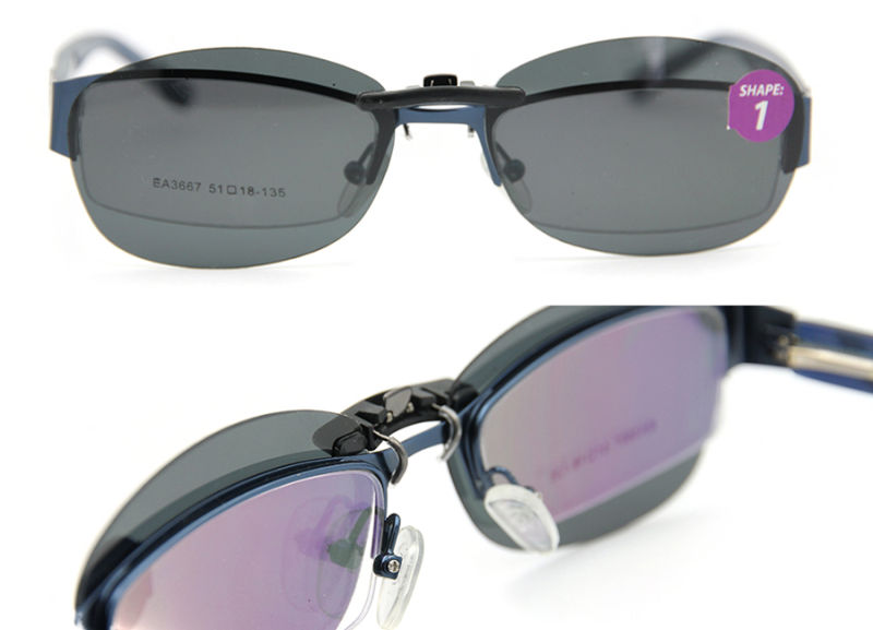 Good Quality Low Price Clip on Sunglasses with Case (shape 6)