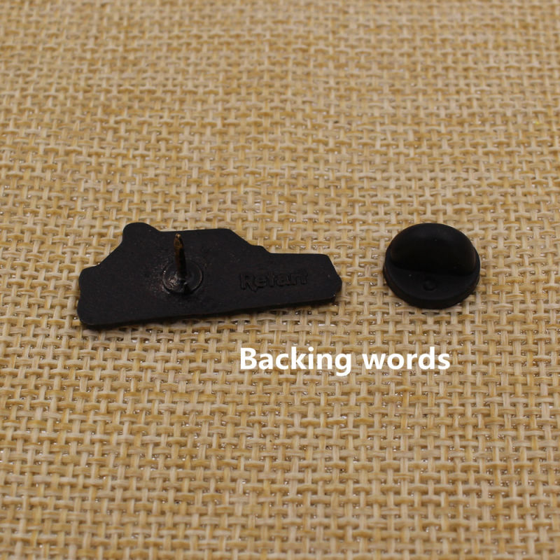 Custom Your Design Soft Enamel Black Nickel Pin with Rubber Cap