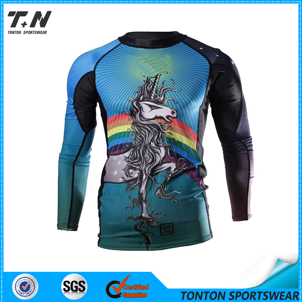 Sublimation Print Moisture Wicking Custom Mens Compression Wear