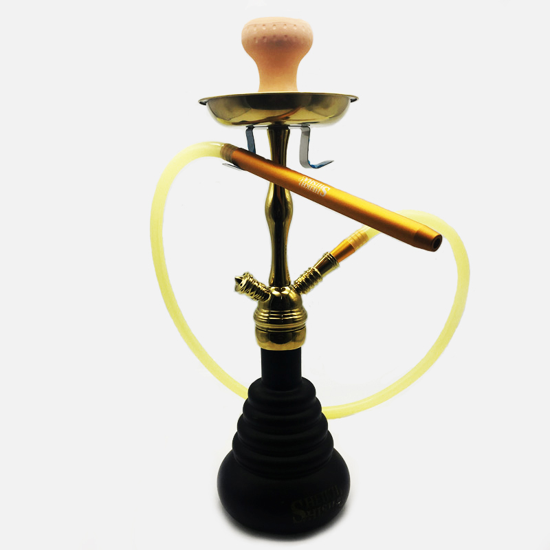 New Golden Glass Hookah Shisha with Whole Hookah Accessories (ES-HS-006)