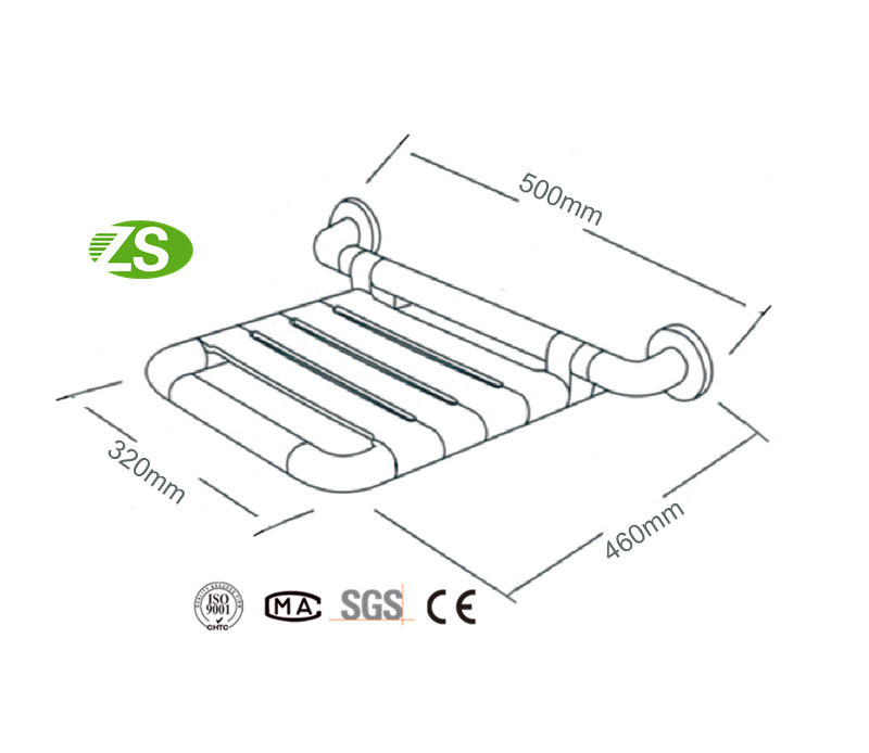 Bathroom Aluminium Folding Shower Chair/ Toilet Seats for Handicapped