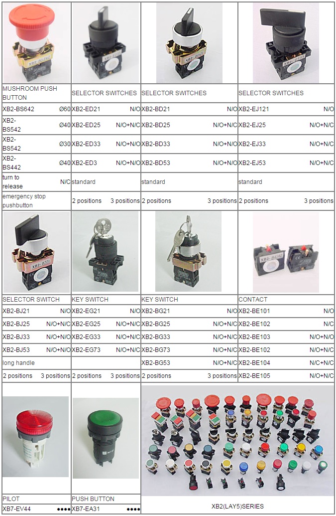 Lay5 (XB2) Series Push Buttons Switches