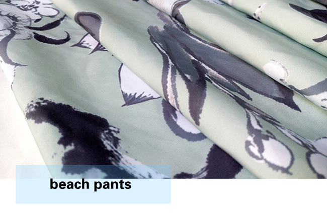 Polyester Brushed Printed Beach Pants Fabric/ Casual Wear Fabric