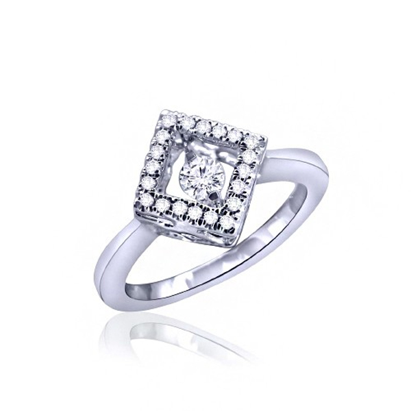 Hot Sale 925 Silver Ring Jewelry with Dancing Diamond