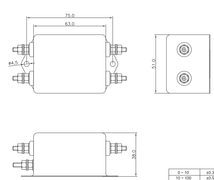 AC Single Phase EMI Filter for Embroidery Machine