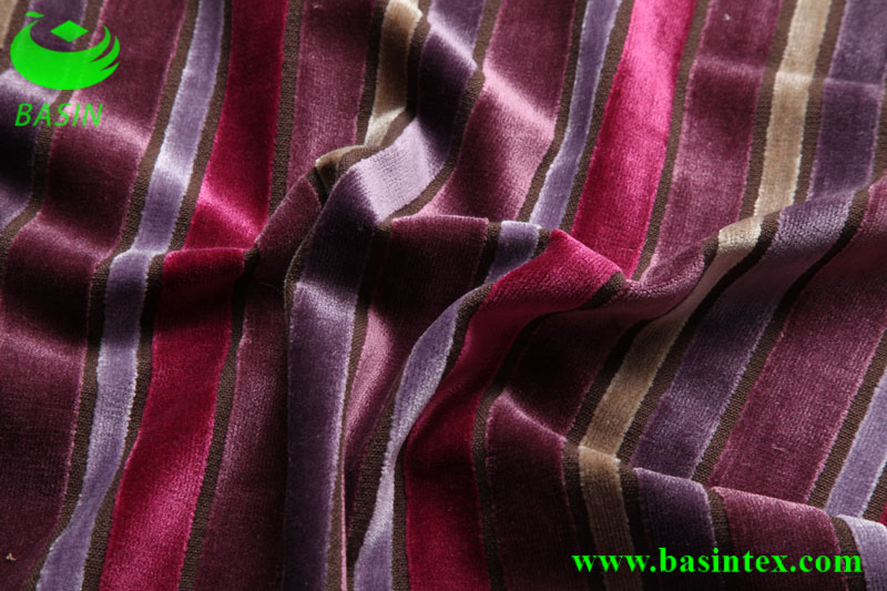 Stripe Velvet Sofa Fabric (BS4011)