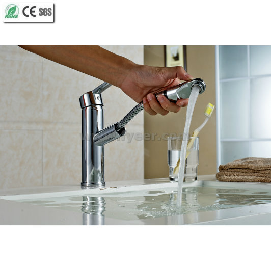 Pull out Brass Kitchen Sink Mixer Faucet (Q13003)