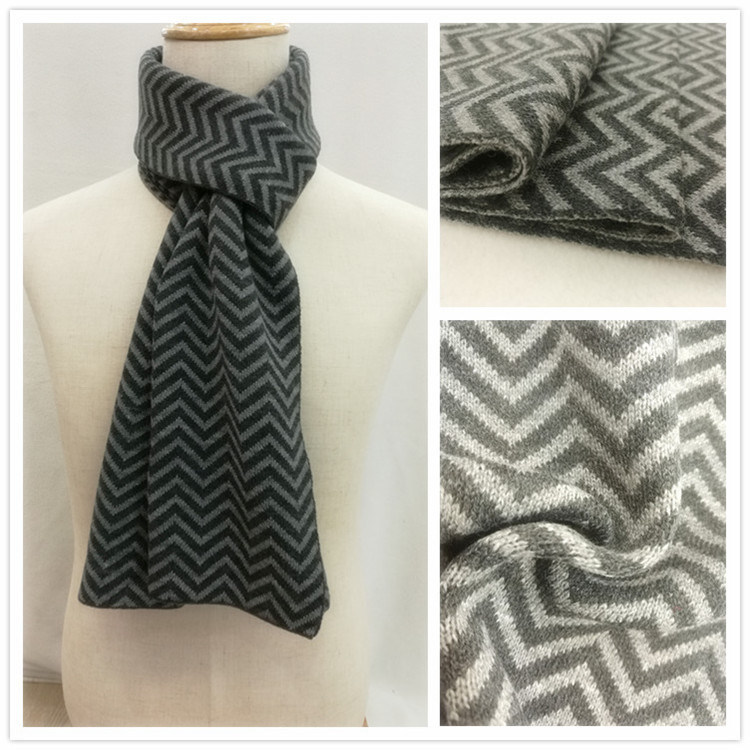 Mens Classic Gentlemen Knitted Winter Wave Printing Scarf (SK809)